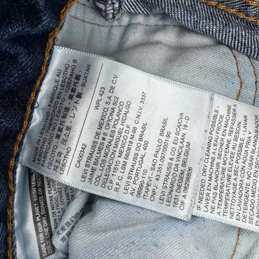 Levi's 505 Regular Fit Jeans Mens 32x30 Dark Wash Blue Straight Leg Denim